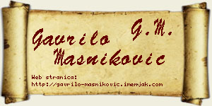 Gavrilo Masniković vizit kartica